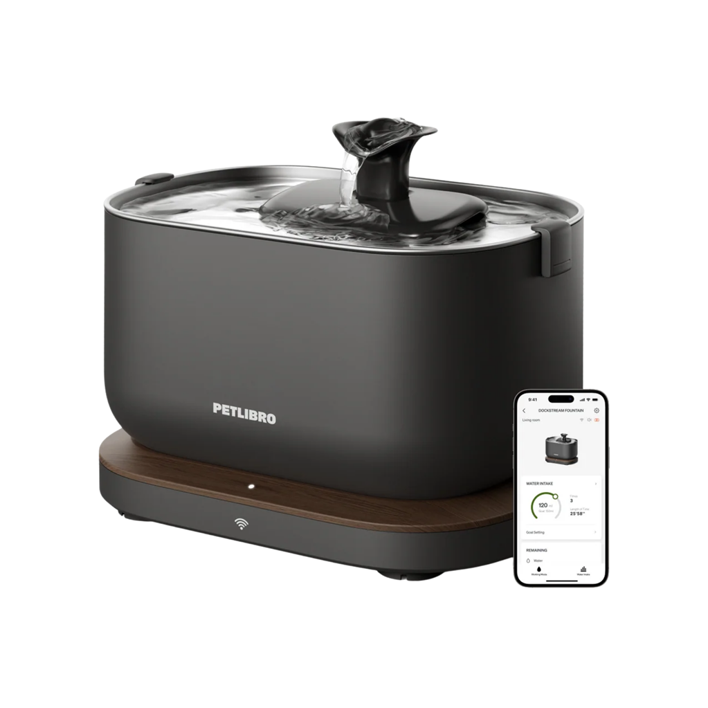 PETLIBRO DOCKSTREAM APP MONITORING WATER FOUNTAIN-BLACK (WITH EXTRA WATER PUMP)