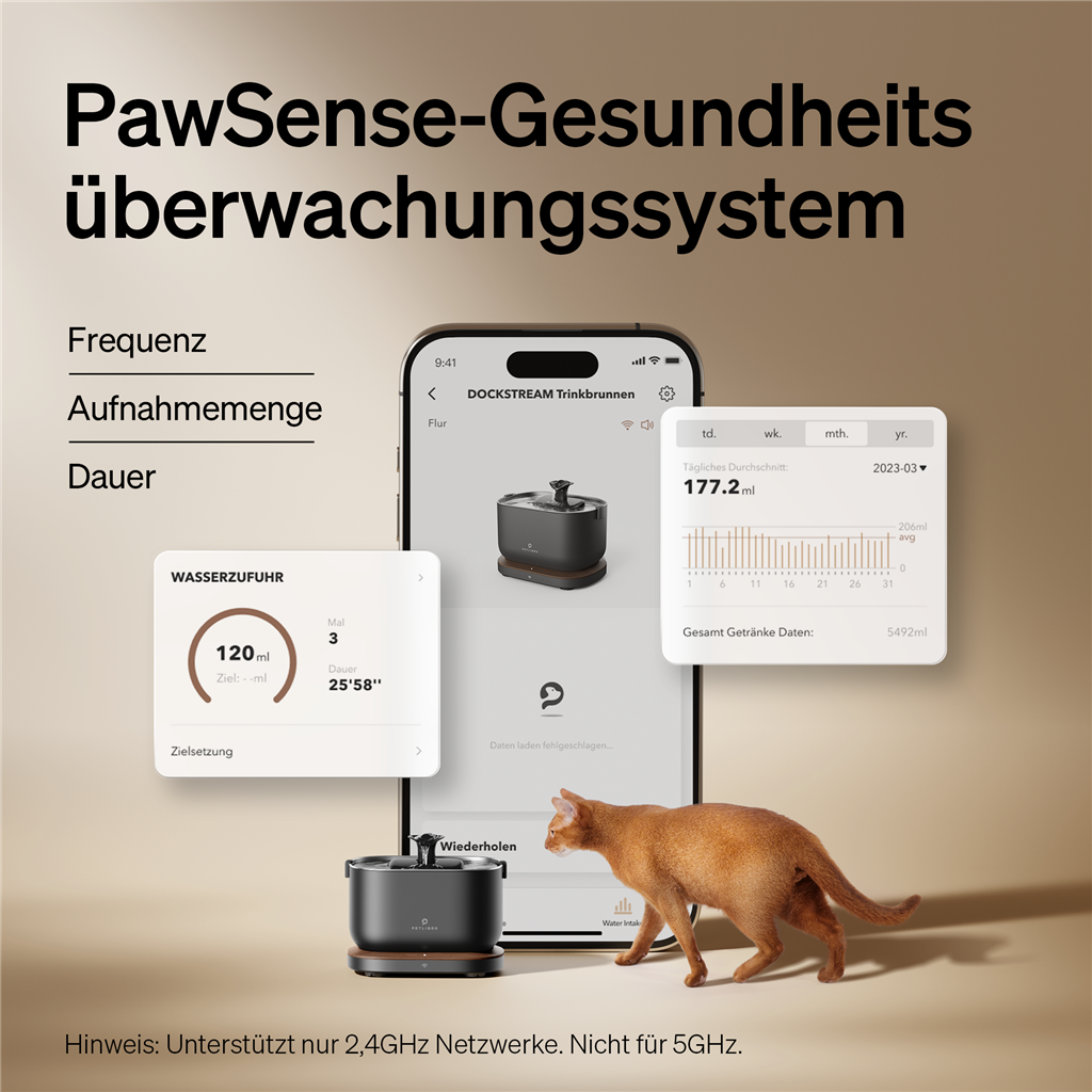 PETLIBRO DOCKSTREAM APP MONITORING WATER FOUNTAIN-BLACK (WITH EXTRA WATER PUMP)