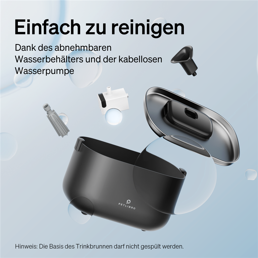 PETLIBRO DOCKSTREAM APP MONITORING WATER FOUNTAIN-BLACK (WITH EXTRA WATER PUMP)