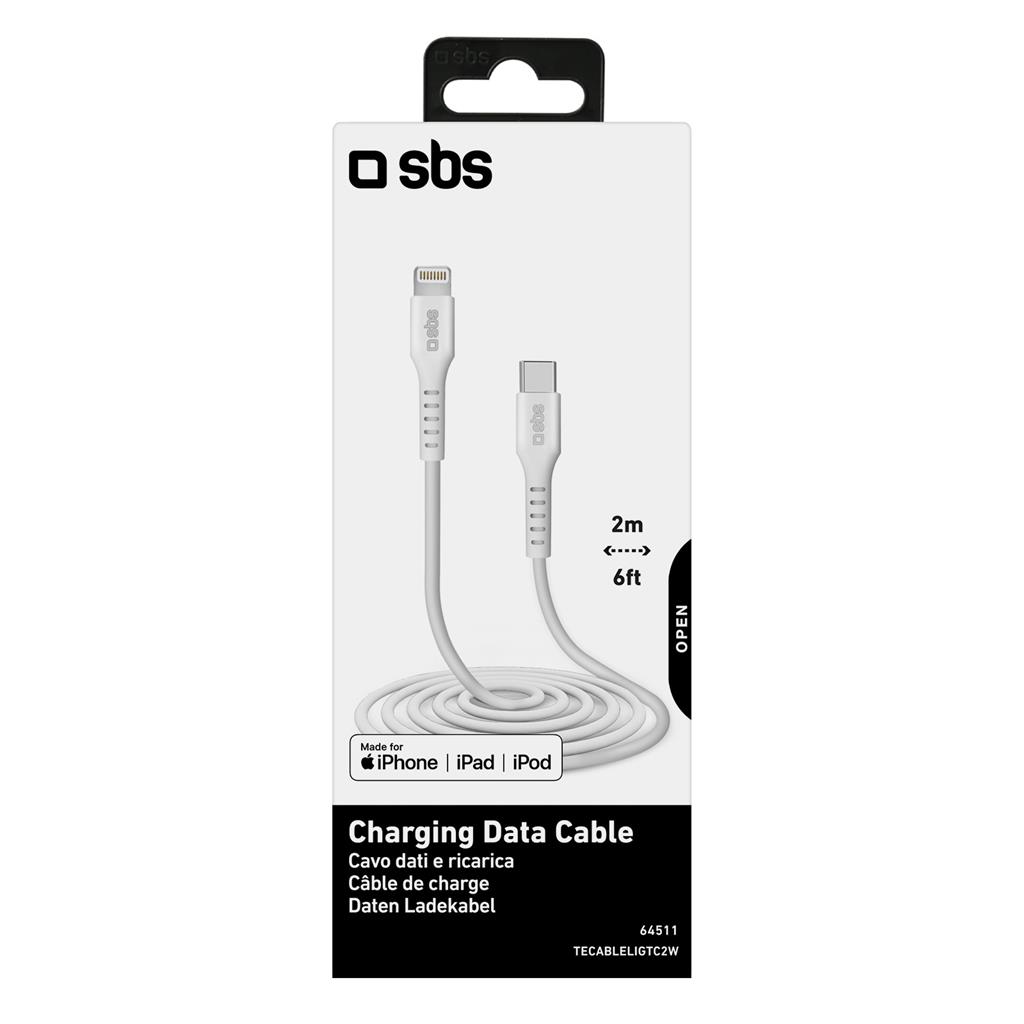 SBS Lightning to Type C Cable MFi, 2m, white