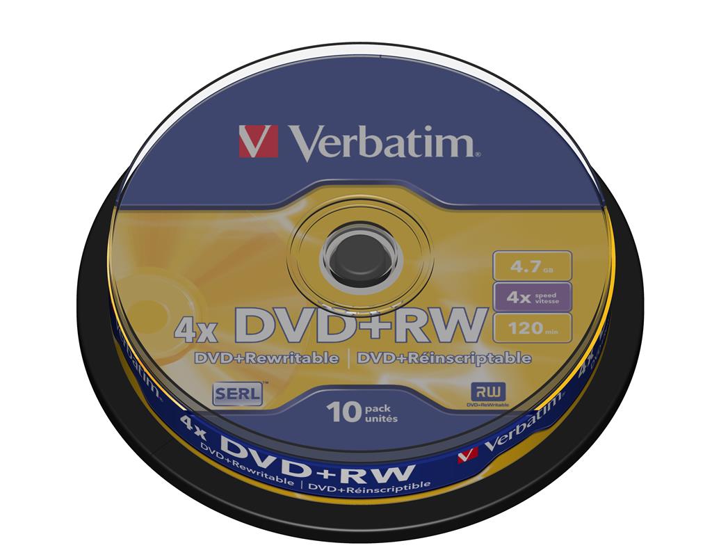 Verbatim DVD+RW 4,7GB/4f Spindel 1x10