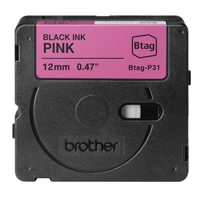 Brother P-Touch 12mm schwarz/pink