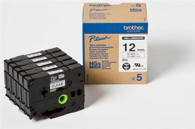 Brother P-Touch 12mm trans./blk 1x5