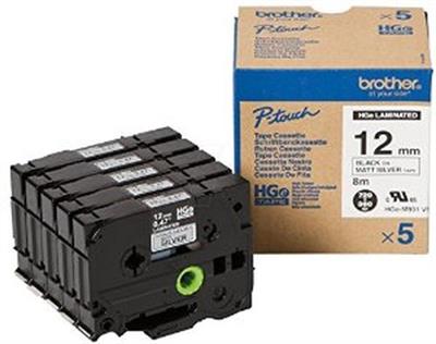 Brother P-Touch 12mm silber/blk 1x5
