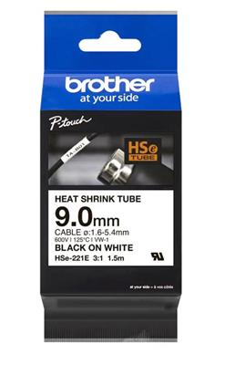 Brother Schrumpfschlauchkassette 9,0mm weiß/schwarz