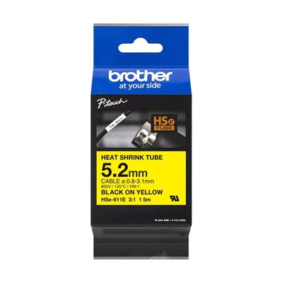 Brother Schrumpfschlauchkassette 5,2mm gelb/schwarz