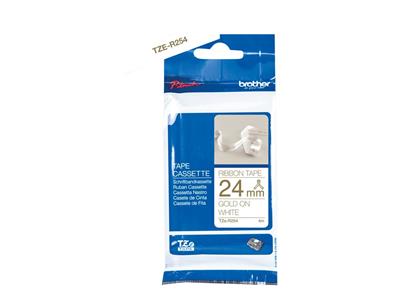 Brother P-Touch Textil-Band 24mm weiß/gold