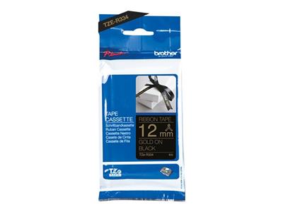Brother P-Touch Textil-Band 12mm schwarz/gold