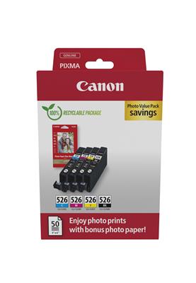 Canon Photo Value Pack Single Ink Series C/M/Y/BK je 9ml + Photo Paper