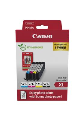 Canon Photo Value Pack XL C/M/Y/BK je 11ml + Photo Paper1x4