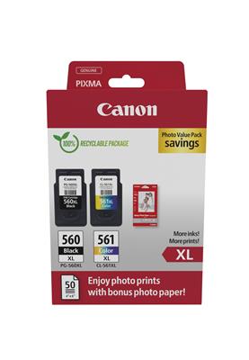 Canon Photo Value Pack black XL /color XL + 4x6 Photo Paper (GP-50150)