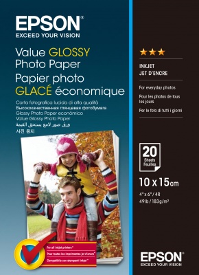 Epson Value Glossy Photo Paper 10x15cm 1x20