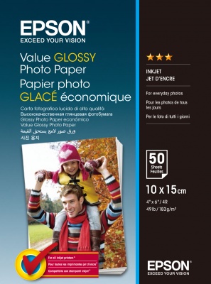 Epson Value Glossy Photo Paper 10x15cm 1x50