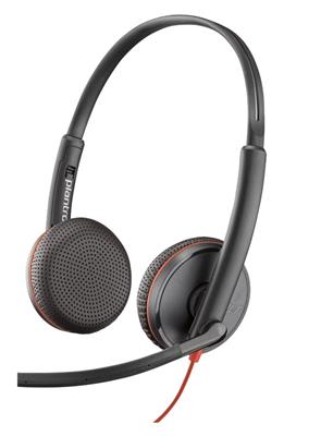 Poly BLACKWIRE 3225 Wired Stereo Headset USB-C+3.5mm Plug +USB-C/A Adapter
