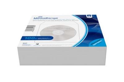 MediaRange Papiertaschen mit Sichtfenster klebende Lasche weiß 1x100