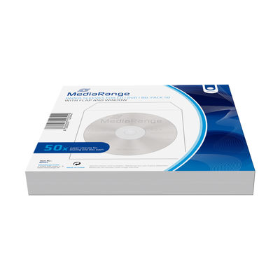 MediaRange Papiertaschen für 1 Disc weiß 1x50