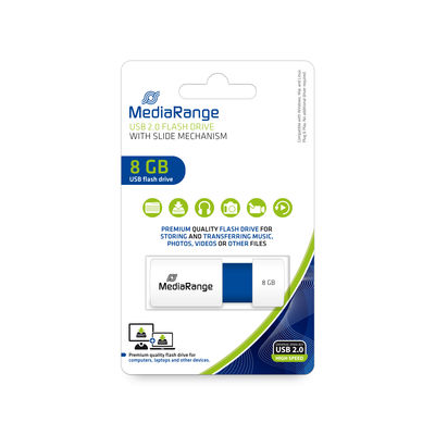 MediaRange USB Stick flash drive blue 2.0 8GB