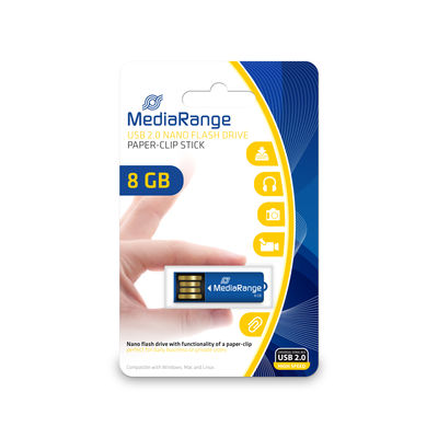 MediaRange USB Stick nano flash drive blue 2.0 8GB