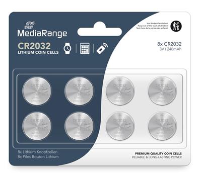 MediaRange Lithium Coin Cells CR2032/3V 1x8