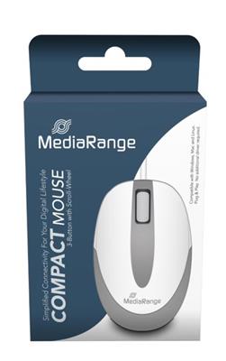 MediaRange Wired 3-Button Optical Mouse white/grey