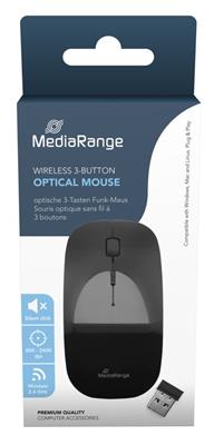 MediaRange Wireless 3-Button Optical Mouse glossy-black