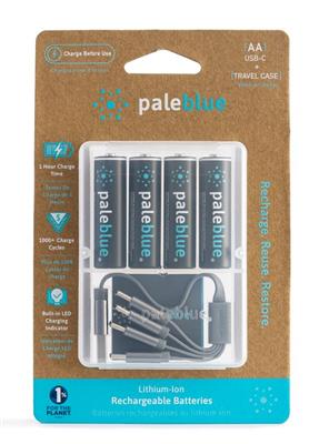 Pale Blue Rechargeable Batterie AA USB-C 1700mAh 1x4