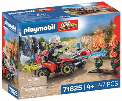 Playmobil Feuerwehr Quad löscht Heckenbrand