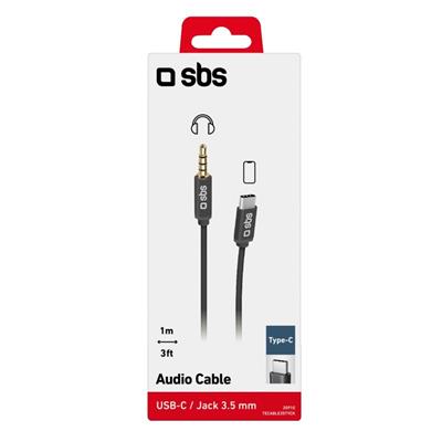 SBS Cable Jack 3,5 Type C Male 1m black