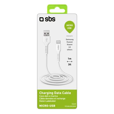 SBS USB Data Cable for Mobile Phones USB 2.0/Micro USB 1m white