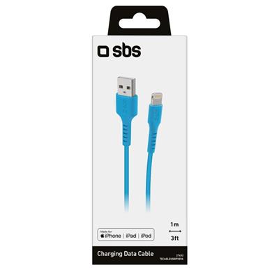 SBS Charging Data Cable USB 2.0 to Apple Lightning 1m cyan
