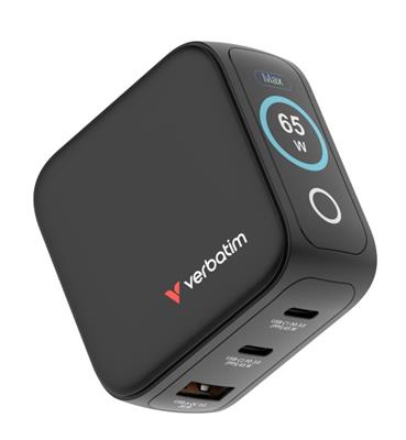 Verbatim Mini GaN Charger 65W with Display