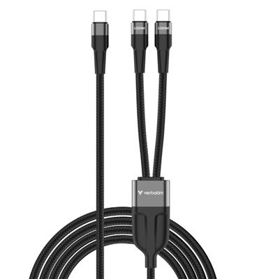 Verbatim SYNY & Charger C to C+C 100W 150CM grey
