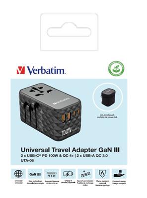 Verbatim UTA-06 GaN III Universal Travel Adapter
