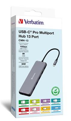 Verbatim USB-C Multiport-Hub mit 13 Anschlüssen CMH-13