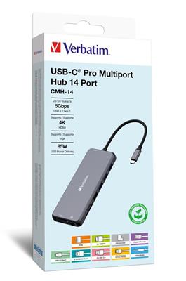 Verbatim USB-C Multiport-Hub mit 14 Anschlüssen CMH-14