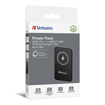 Verbatim Charge 'n' Go Magnetic Wireless Powerbank 5.000mAh black