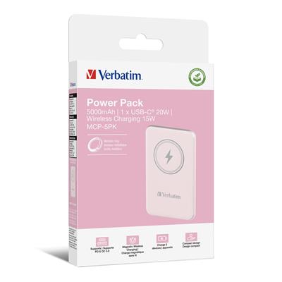 Verbatim Charge 'n' Go Magnetic Wireless Powerbank 5.000mAh pink