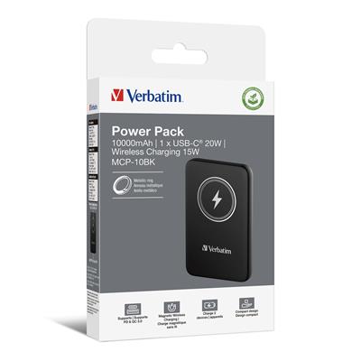 Verbatim Charge 'n' Go Magnetic Wireless Powerbank 10.000mAh black
