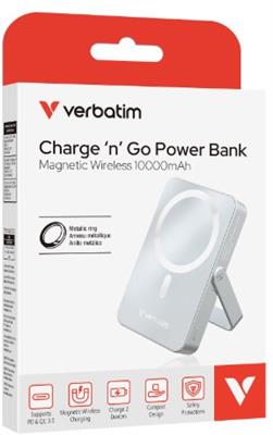 Verbatim Charge ‘n’ Go Power Bank with Stand Magnetic Wireless 10000mAh - Blue