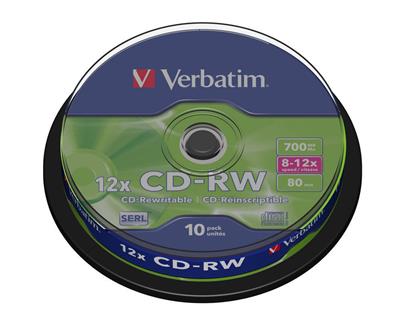 Verbatim CD-RW 80min/700MB/12f Spindel 1x10