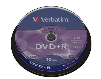 Verbatim DVD+R 4,7GB/16f Spindel 1x10