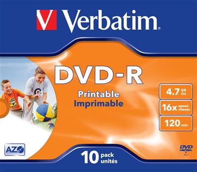 Verbatim DVD-R 4,7GB/16f JC 1x10