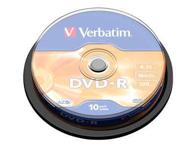 Verbatim DVD-R 4,7GB/16f Spindel 1x10
