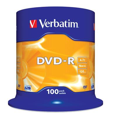 Verbatim DVD-R 4,7GB/16f Spindel 1x100