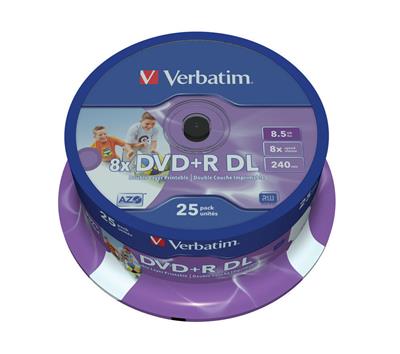Verbatim DVD+R 8,5GB/8f DL Spindel 1x25
