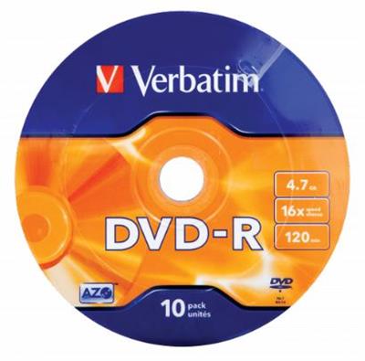 Verbatim DVD-R 4,7GB/16f Spindel Wrap 1x10