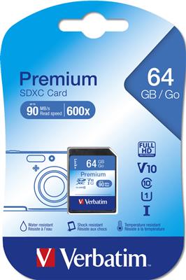 Verbatim SDXC Card Premium UHS1 64GB Class 10