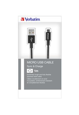 Verbatim Micro B USB Cable Sync&Charge 100cm black