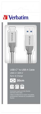 Verbatim USB-C to USB-A Cable 3.1 GEN 2 30cm silver