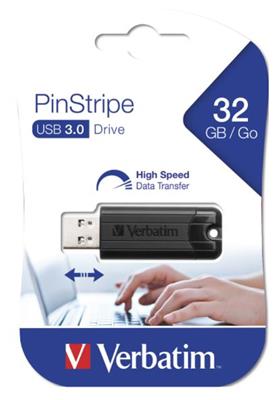 Verbatim USB Stick Pinstripe black 32GB 3.0
